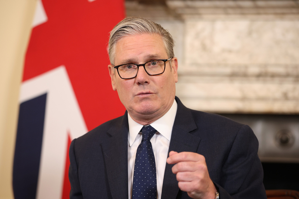 British Prime Minister Keir Starmer speaks during a meeting following Wednesday's stabbing of two Jewish men in the Golders Green neighborhood in north London, Thursday, April 30, 2026. (Dan Kitwood/Pool Photo via AP)