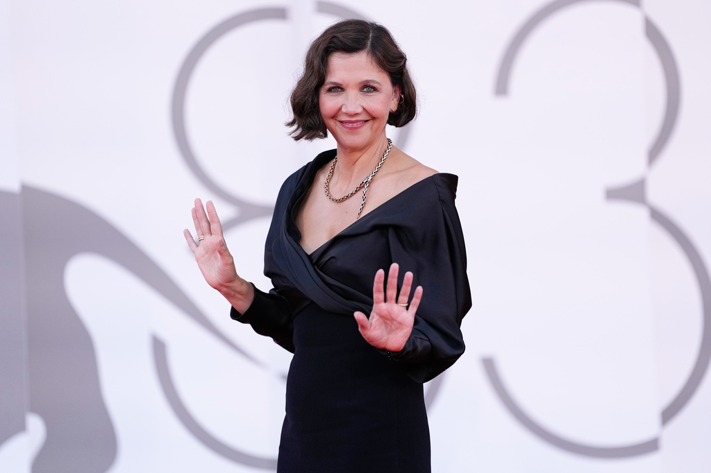 Jury president Maggie Gyllenhaal poses for photographers at the opening ceremony and the red carpet for the film 'Ink' during the 83rd edition of the Venice Film Festival in Venice, Italy, on Wednesday, Sept. 2, 2026. (Photo by Alessandra Tarantino/Invision/AP)