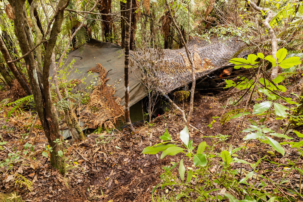 FILE - This photo released by the New Zealand Police on Sept 10, 2025, shows the main campsite where Tom Phillips and his children were hiding in the bush near Waitomo, in the district of Waikato, New Zealand. (New Zealand Police via AP, File)
