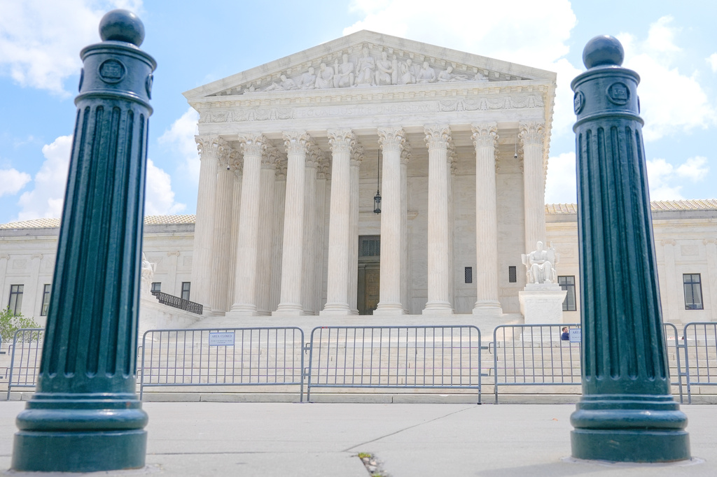 The U.S. Supreme Court is seen Monday, June 29, 2026, in Washington. (AP Photo/Mariam Zuhaib)