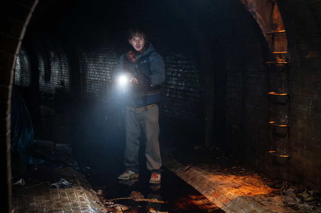 This image released by Sony Pictures shows Austin Abrams in a scene from "Resident Evil." (Sony Pictures via AP)