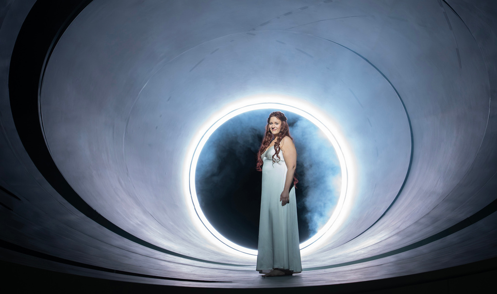 This image released by MetOpera shows soprano Lise Davidsen during a rehearsal for Wagner's 'Tristan und Isolde' at the Metropolitan Opera in New York on Feb. 28, 2026. (Karen Almond/MetOpera via AP)