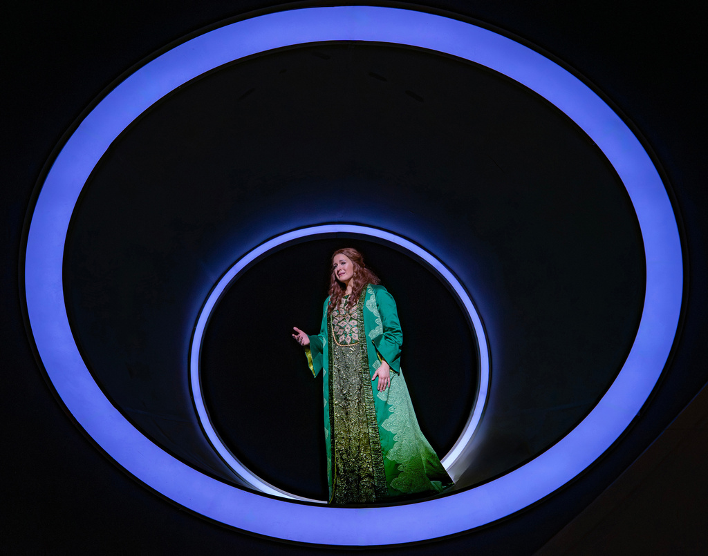 This image released by the Metropolitan Opera shows Soprano Lise Davidsen as Isolde in a Feb. 27, 2026, rehearsal of a new production of "Tristan und Isolde" opening March 9 at the Metropolitan Opera. (Karen Almond/Met Opera via AP)