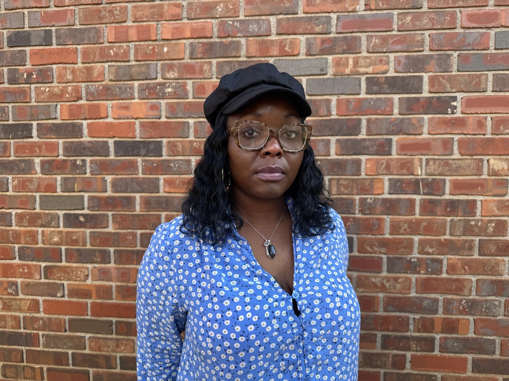 Foster parent Pamela Bruce poses for a portrait in Winston, Ga., on Thursday, Feb. 19, 2026. (AP Photo/Charlotte Kramon)