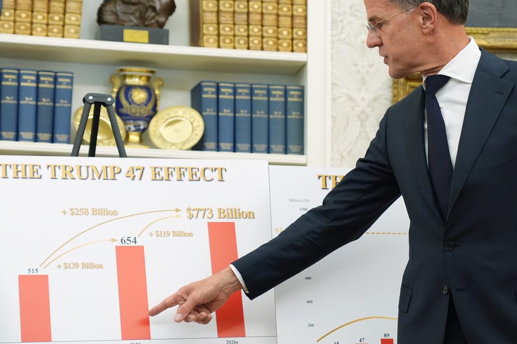 NATO Secretary General Mark Rutte speaks during a meeting with President Donald Trump in the Oval Office at the White House, Wednesday, June 24, 2026, in Washington. (AP Photo/Jacquelyn Martin)