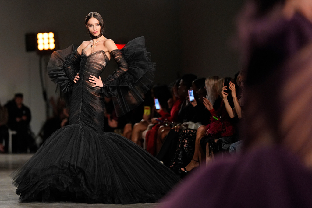 Models walk the runway during the Christian Siriano Fall/Winter 2026 fashion show as part of New York Fashion Week, Thursday, Feb. 12, 2026, in New York. (Photo by Charles Sykes/Invision/AP)