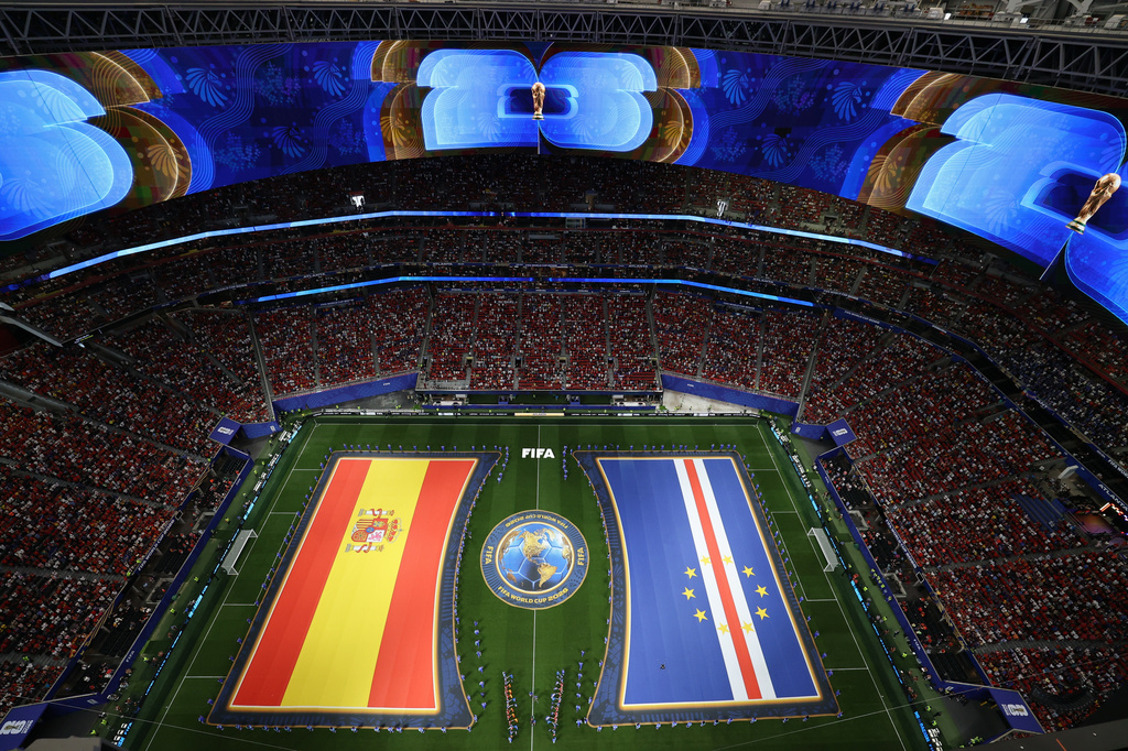 A general view before the World Cup Group H soccer match between Spain and Cape Verde in Atlanta, Monday, June 15, 2026. (AP Photo/Colin Hubbard)