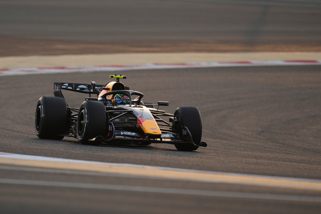 Red Bull driver Isack Hadjar of France steers his car during a Formula One pre-season test at the Bahrain International Circuit in Sakhir, Bahrain, Thursday, Feb. 12, 2026. (AP Photo/Altaf Qadri)