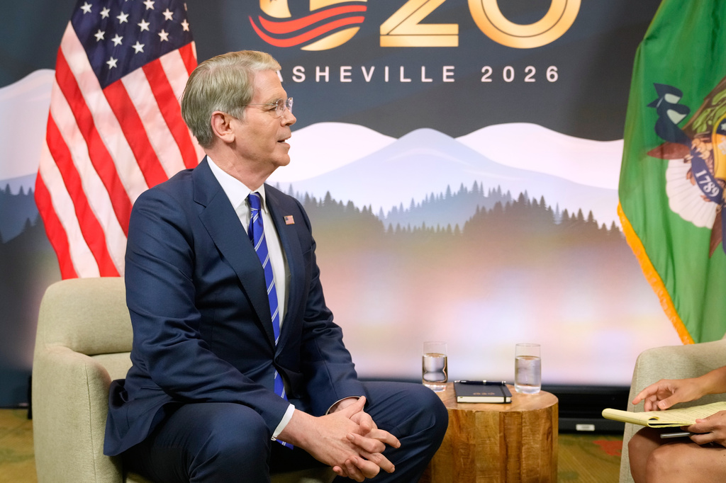 Treasury Secretary Scott Bessent speaks during an interview with The Associated Press in Asheville, N.C., Sunday, Aug. 30, 2026. (AP Photo/Gerald Herbert)