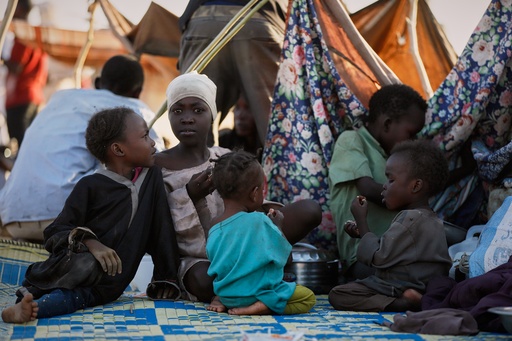 This photo released by UNICEF shows displaced children and families from el-Fasher at a displacement camp where they sought refuge from fighting between government forces and the RSF, in Tawila, Darfur region, Sudan, Monday, Oct. 27, 2025. (MohammedJammal/UNICEF via AP) This photo released by UNICEF shows displaced children and families from el-Fasher at a displacement camp where they sought refuge from fighting between government forces and the RSF, in Tawila, Darfur region, Sudan, Monday, Oct. 27, 2025. (MohammedJammal/UNICEF via AP)