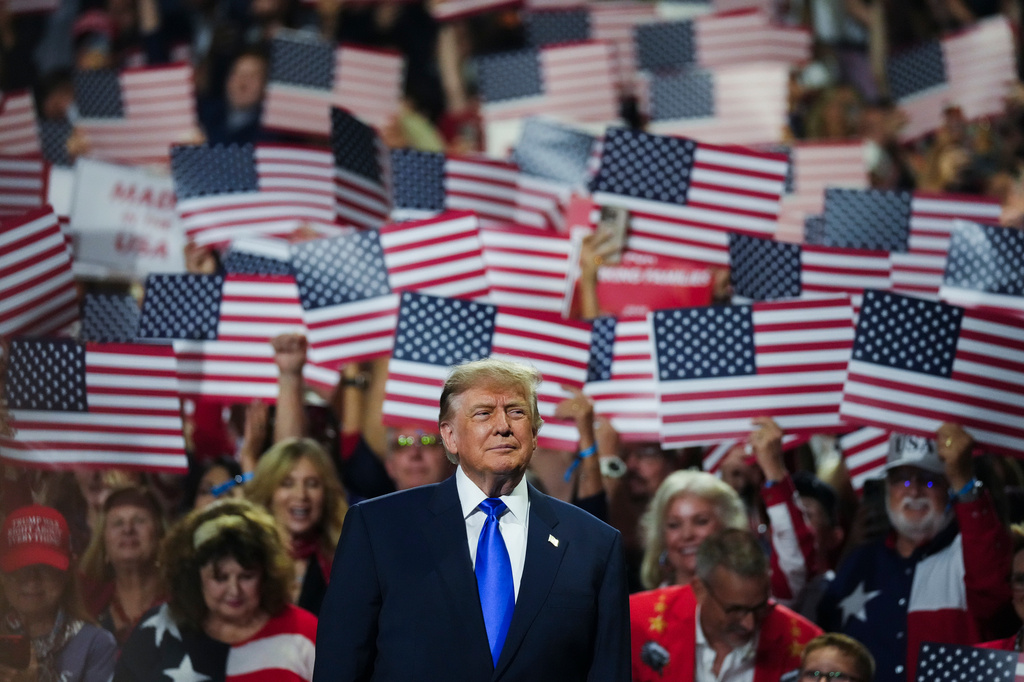 President Donald Trump attends the RNC Midterm Convention, Wednesday, Sept. 9, 2026, at the American Airlines Center in Dallas. (Eric Lee/Pool photo via AP)