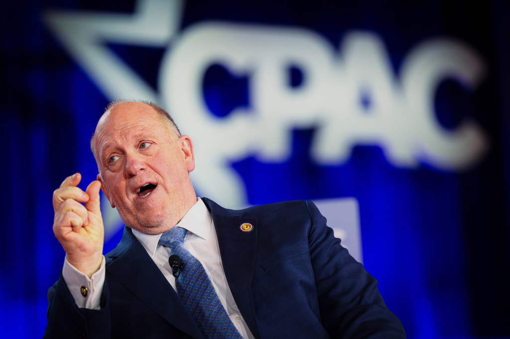White House Border Czar Tom Homan takes the stage during Conservative Political Action Committee at Gaylord Texan Resort and Conference Center, Thursday, March 26, 2026, in Grapevine, Texas. (Shafkat Anowar/The Dallas Morning News via AP)