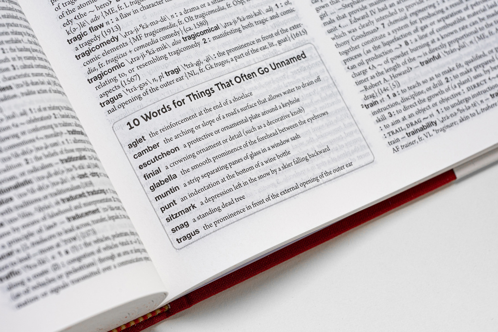 This image released by Merriam-Webster shows a page from the 12th edition of the "Collegiate Dictionary." (Merriam-Webster via AP)