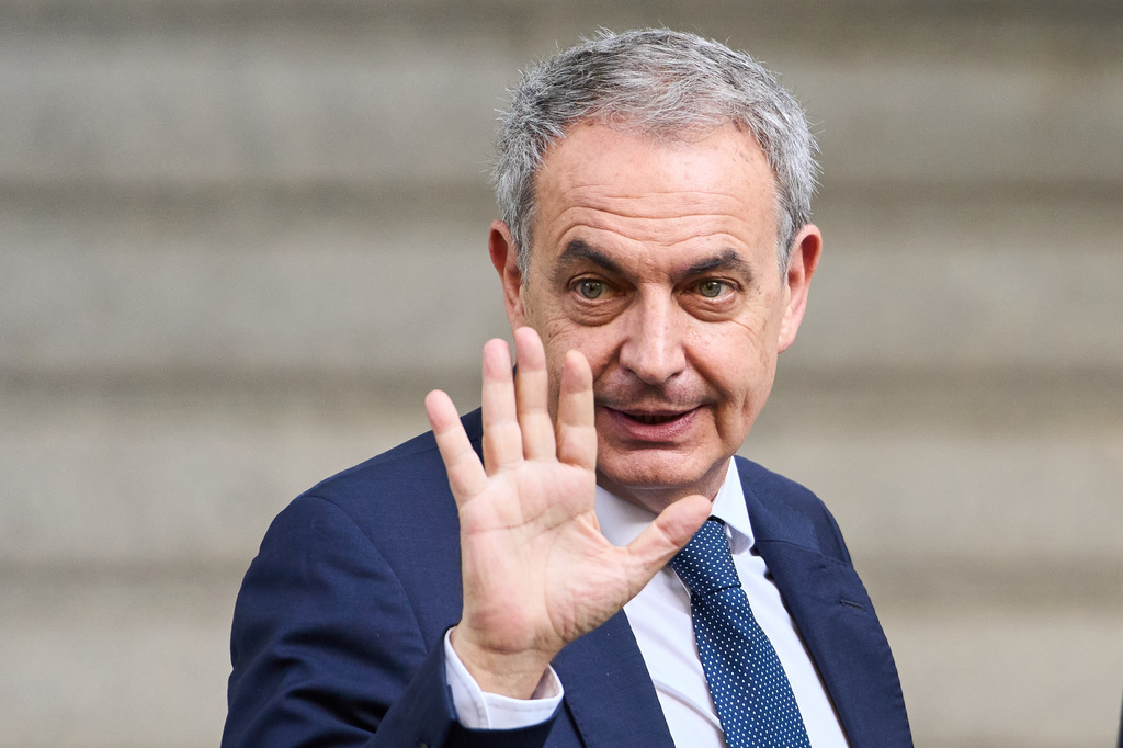 Former Spanish Prime Minister José Luis Rodríguez Zapatero arrives at the National Court to be questioned by a judge in an investigation into alleged influence peddling and other possible crimes related to the government's bailout of an airline, in Madrid, Spain, Wednesday, June 17, 2026. (AP Photo/Bernat Armangue)