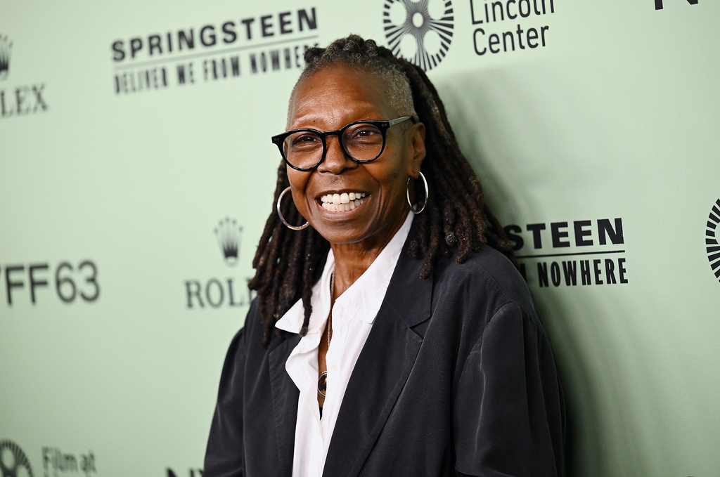 FILE - Whoopi Goldberg attends the premiere of "Springsteen: Deliver Me From Nowhere" during the 63rd New York Film Festival in New York on Sept. 28, 2025. (Photo by Evan Agostini/Invision/AP, File)