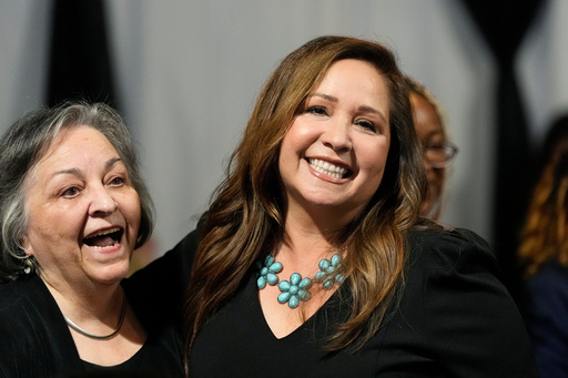 FILE - Arizona Democratic candidate Adelita Grijalva, right, smiles as she celebrates with her mother Ramona Grijalva after being declared the winner against Republican Daniel Butierez to fill the Congressional District 7 seat held by the late Rep. Raúl Grijalva in a special election Sept. 23, 2025, in Tucson, Ariz. (AP Photo/Ross D. Franklin, File) FILE - Arizona Democratic candidate Adelita Grijalva, right, smiles as she celebrates with her mother Ramona Grijalva after being declared the winner against Republican Daniel Butierez to fill the Congressional District 7 seat held by the late Rep. Raúl Grijalva in a special election Sept. 23, 2025, in Tucson, Ariz. (AP Photo/Ross D. Franklin, File)