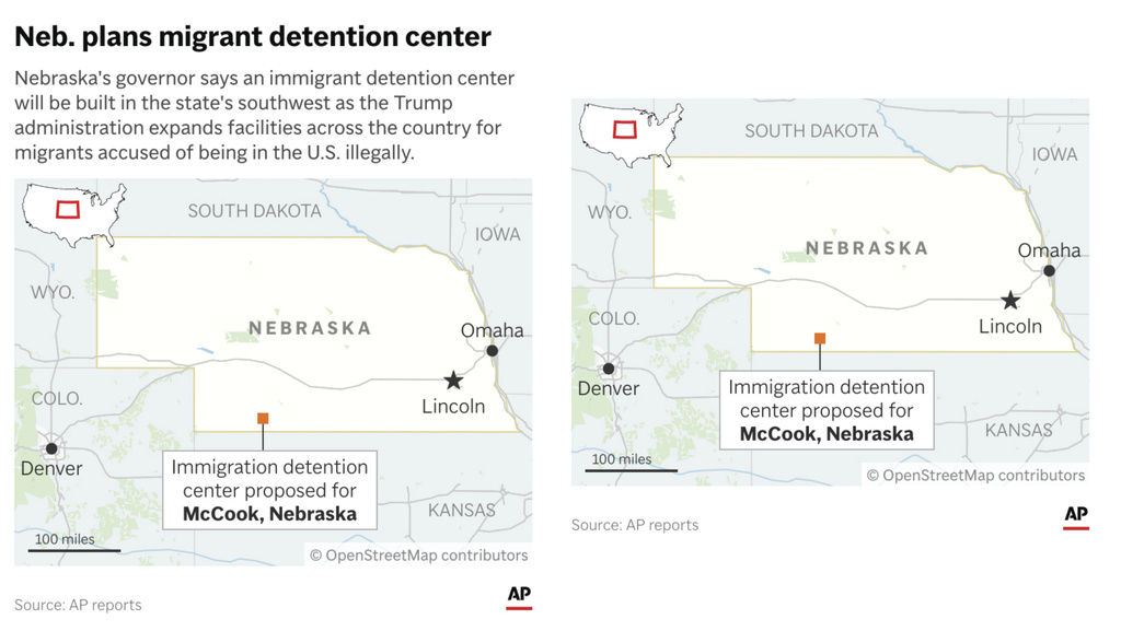 Southwest Nebraska will host an immigration detention center. (AP Digital Embed)