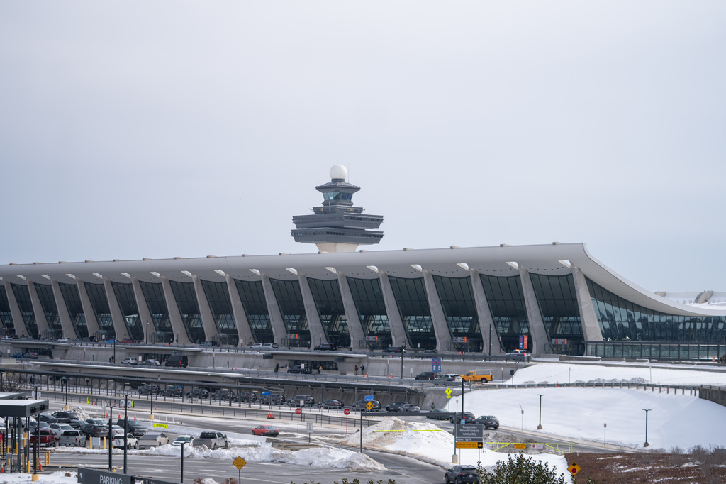 FILE - Dulles International Airport is seen on Friday, Feb. 6, 2026, in Dulles, Va. (AP Photo/Allison Robbert,File)