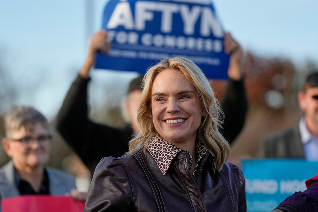 Democratic congressional candidate State Rep. Aftyn Behn, D-Nashville, attends a campaign event during the special election for the seventh district, Thursday, Nov. 13, 2025, Nashville, Tenn. (AP Photo/George Walker IV)
