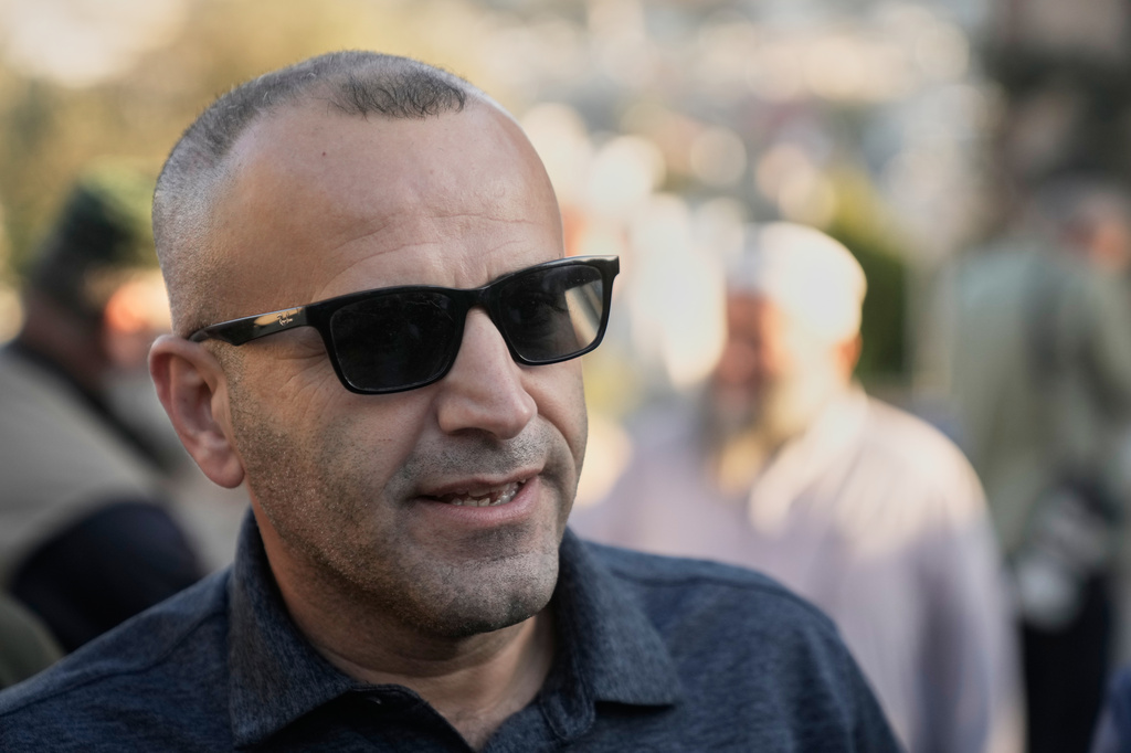 Loui Ridi, an Ohio-based Palestinian-American landlord of one of the homes besieged by Israeli settlers for over a week, arrives at his parent's home upon his return from the U.S., in the occupied West Bank village of Qusra, south of Nablus, Monday, Aug. 17, 2026. (AP Photo/Majdi Mohammed)