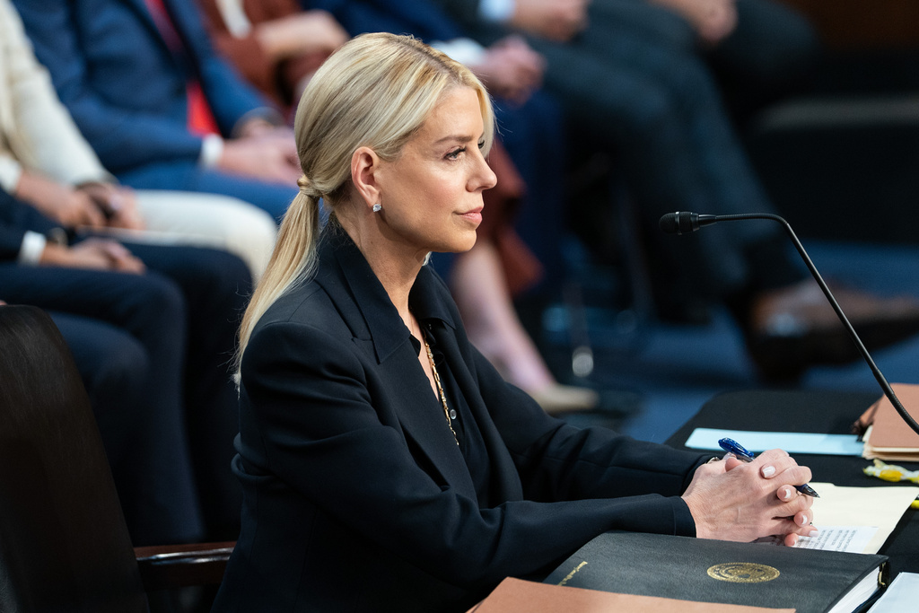 Attorney General Pam Bondi appears for an oversight hearing before the Senate Judiciary Committee, on Capitol Hill in Washington, Tuesday, Oct. 7, 2025. (AP Photo/Allison Robbert)
