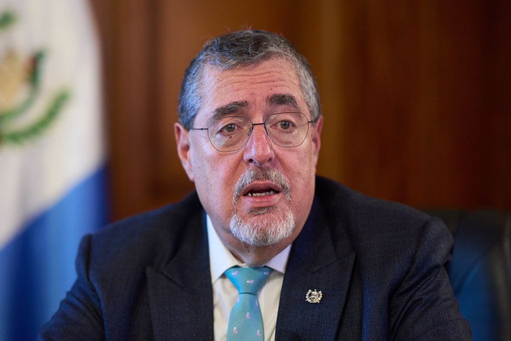 Guatemalan President Bernardo Arévalo gives an interview at his office in the National Palace in Guatemala City, Thursday, Jan. 15, 2026. (AP Photo/Moises Castillo)