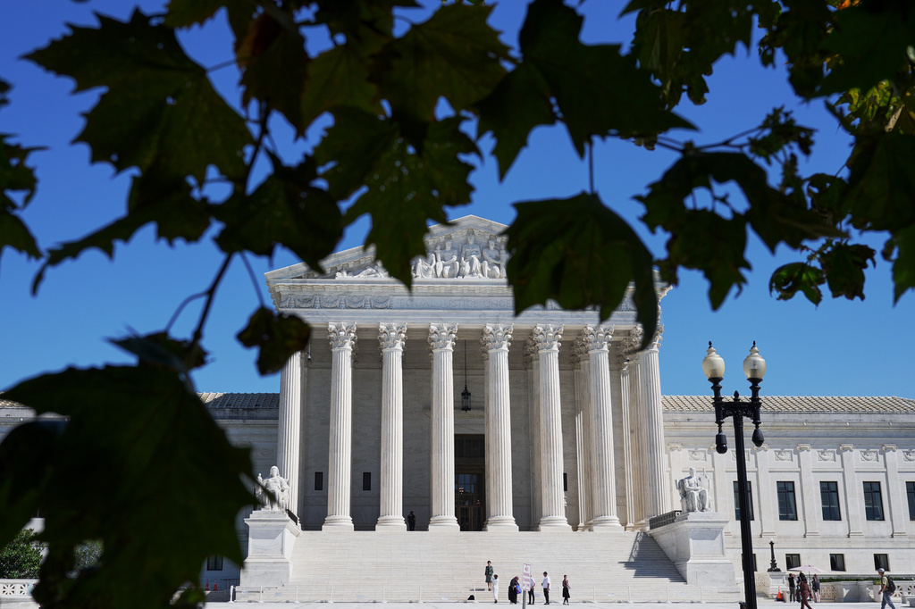 The Supreme Court is seen Thursday, Oct. 1, 2026, in Washington. (AP Photo/Mariam Zuhaib)