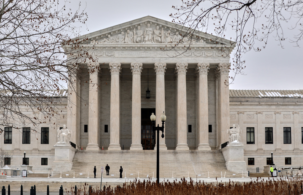 The Supreme Court is photographed, Friday, Feb. 6, 2026, in Washington. (AP Photo/Rahmat Gul)