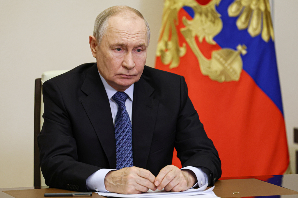 Russian President Vladimir Putin leads a cabinet meeting via videoconference at the Novo-Ogaryovo residence outside Moscow, Wednesday, Sept. 23, 2026. (Vyacheslav Prokofyev/Sputnik, Kremlin Pool Photo via AP)