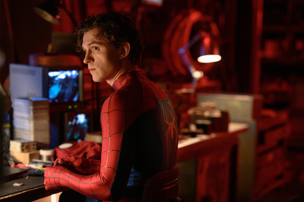 This image released by Sony Pictures shows Tom Holland in a scene from "Spider-Man: Brand New Day." (Sony Pictures via AP)