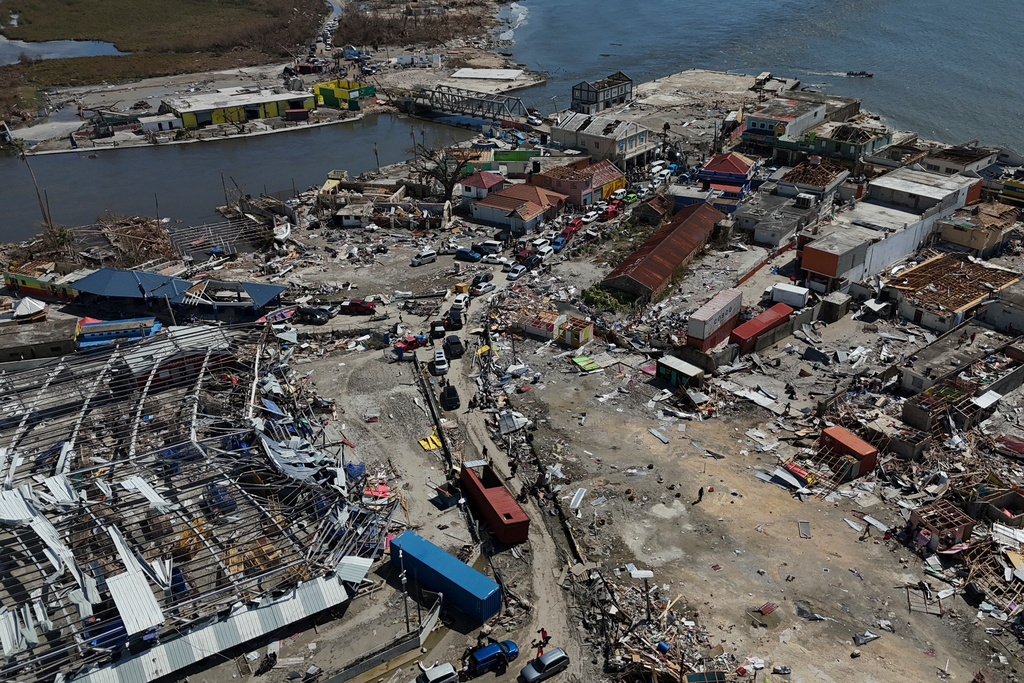 A view of Black River, Jamaica, Thursday, Oct. 30, 2025, in the aftermath of Hurricane Melissa. (AP Photo/Matias Delacroix)