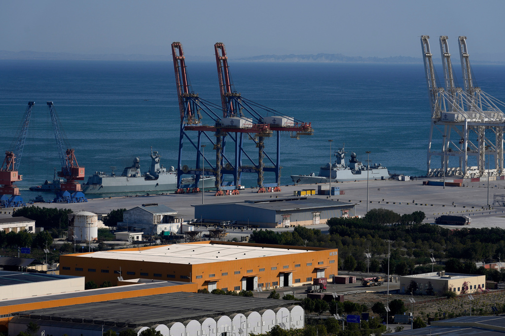 FILE - Pakistan Navy ships berth at Gwadar port in the coastal city of Gwadar in the southwest Pakistani province of Balochistan on Jan. 15, 2025. (AP Photo/Anjum Naveed, File)