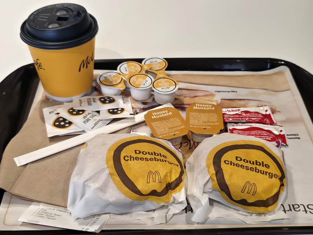 A McValue menu selection at a McDonald's, Tuesday, March 31, 2026, in Los Angeles. (AP Photo/Damian Dovarganes)