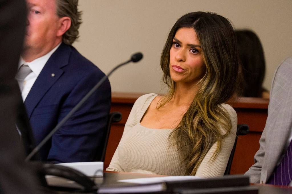Taylor Frankie Paul appears in Third District Court for a hearing regarding protective orders between her and her former partner Dakota Mortensen in Salt Lake City, Thursday, April 30, 2026. (Bethany Baker/The Salt Lake Tribune via AP, Pool)