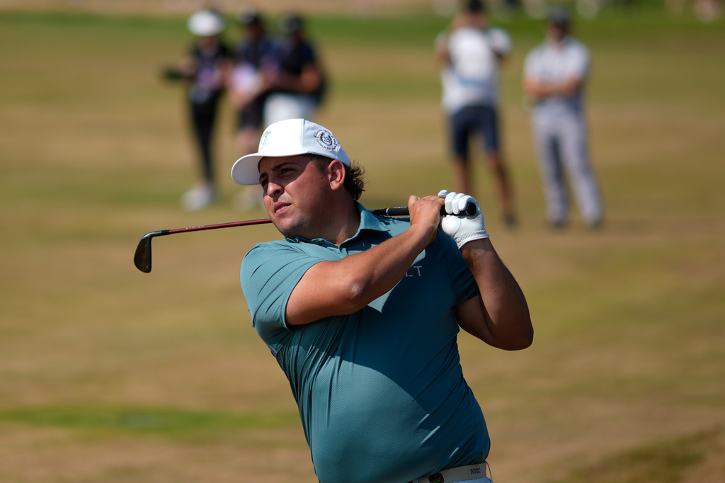 Mateo Pulcini of Argentina plays of the 10th fairway during a practice round for the British Open Golf championships at Royal Birkdale golf club, in Southport, England, Wednesday, July 15, 2026. (AP Photo/David Goldman)