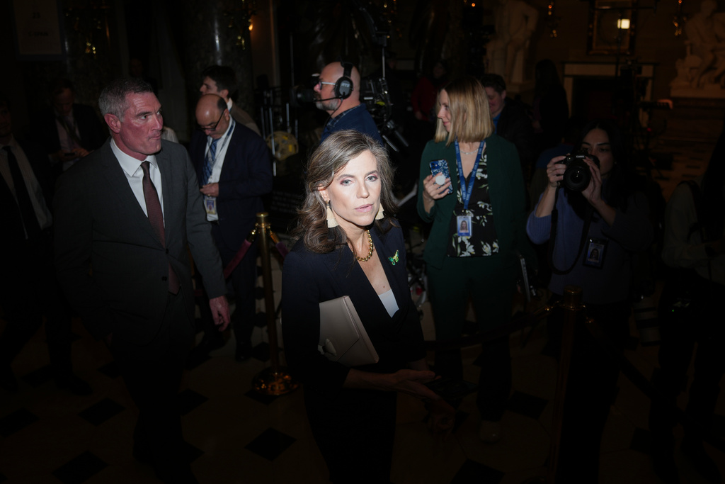 Rep. Nancy Mace, R-S.C., is seen before President Donald Trump delivers the State of the Union address to a joint session of Congress at the U.S. Capitol in Washington, Tuesday, Feb. 24, 2026. (AP Photo/Allison Robbert)