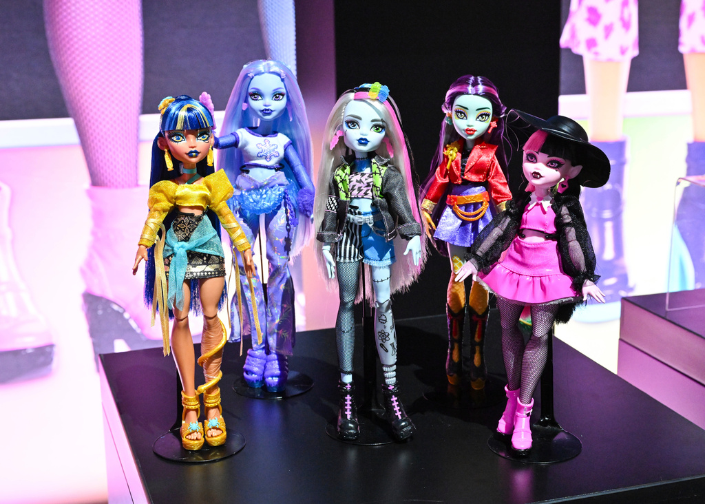FILE - Monster High Core Dolls appear at the New York Toy Fair on Feb. 28, 2025. (Diane Bondareff/AP Content Services for Mattel)