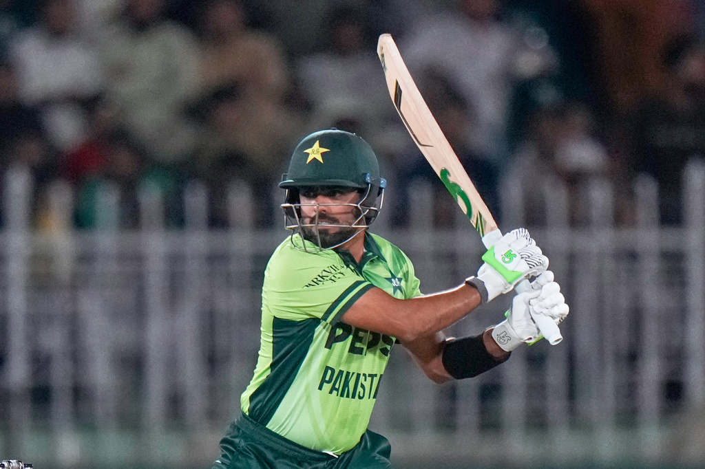 Pakistan's Babar Azam bats during the first one day international cricket match between Pakistan and Australia, in Rawalpindi, Pakistan, Saturday, May 30, 2026. (AP Photo/Anjum Naveed)