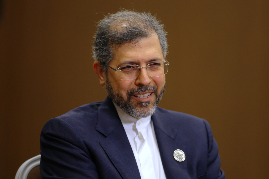 Iran's Deputy Foreign Minister Saeed Khatibzadeh talks during an interview with Associated Press at the Antalya Diplomacy Forum, in Antalya, southern Turkey, Saturday, April 18, 2026. (AP Photo/Riza Ozel)