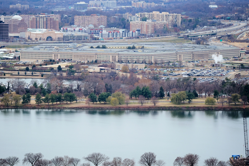 FILE - The Pentagon and the Potomac River in Washington, as seen from the Washington Monument, Dec., 9, 2025. (AP Photo/Pablo Martinez Monsivais, File)