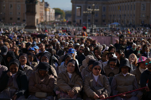 Nuns attend a Mass with Pope Leo XIV and the Jubilee of the Educational World on the Solemnity of All Saints, in St. Peter's Square, at the Vatican, Saturday, Nov. 1, 2025, during which he will proclaim St. John Henry Newman a Doctor of the Church. (AP Photo/Andrew Medichini) Nuns attend a Mass with Pope Leo XIV and the Jubilee of the Educational World on the Solemnity of All Saints, in St. Peter's Square, at the Vatican, Saturday, Nov. 1, 2025, during which he will proclaim St. John Henry Newman a Doctor of the Church. (AP Photo/Andrew Medichini)