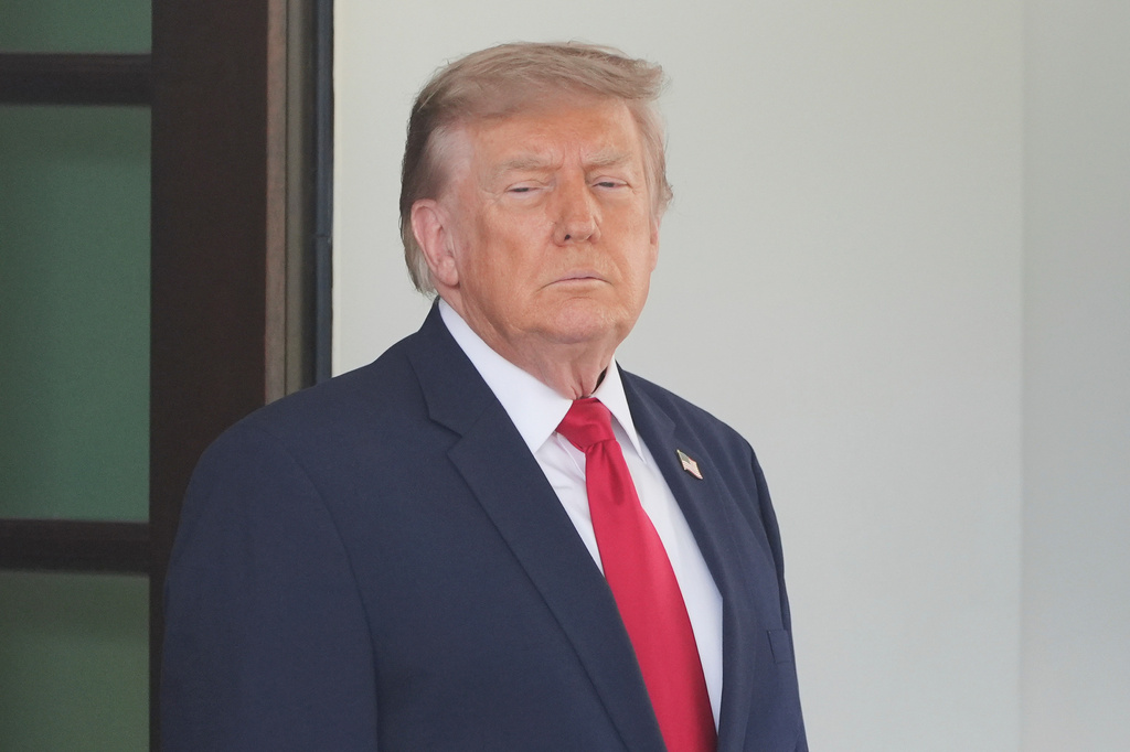 President Donald Trump waiting to greet Iraq's Prime Minister Ali al-Zaidi at the White House, Tuesday, July 14, 2026, in Washington.(AP Photo/Alex Brandon)