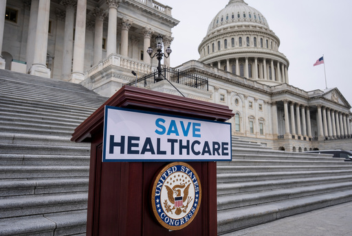 House Democrats prepare to speak on the steps of the Capitol to insist that Republicans include an extension of expiring health care benefits as part of a government funding compromise, in Washington, Tuesday, Sept. 30, 2025. (AP Photo/J. Scott Applewhite) House Democrats prepare to speak on the steps of the Capitol to insist that Republicans include an extension of expiring health care benefits as part of a government funding compromise, in Washington, Tuesday, Sept. 30, 2025. (AP Photo/J. Scott Applewhite)