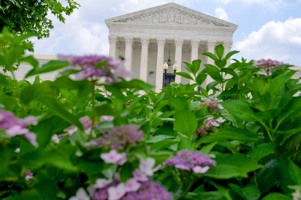 The U.S. Supreme Court is seen Monday, June 29, 2026, in Washington. (AP Photo/Mariam Zuhaib)