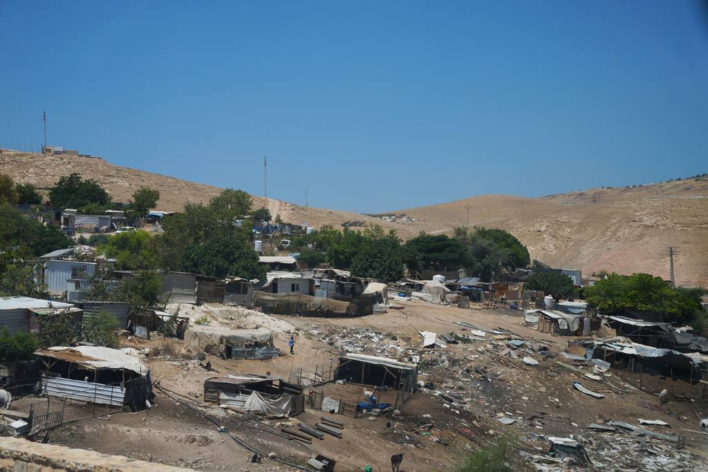A view of the West Bank Bedouin hamlets of Khan al-Ahmar, Wednesday, June 10, 2026. (AP Photo/Mahmoud Illean)