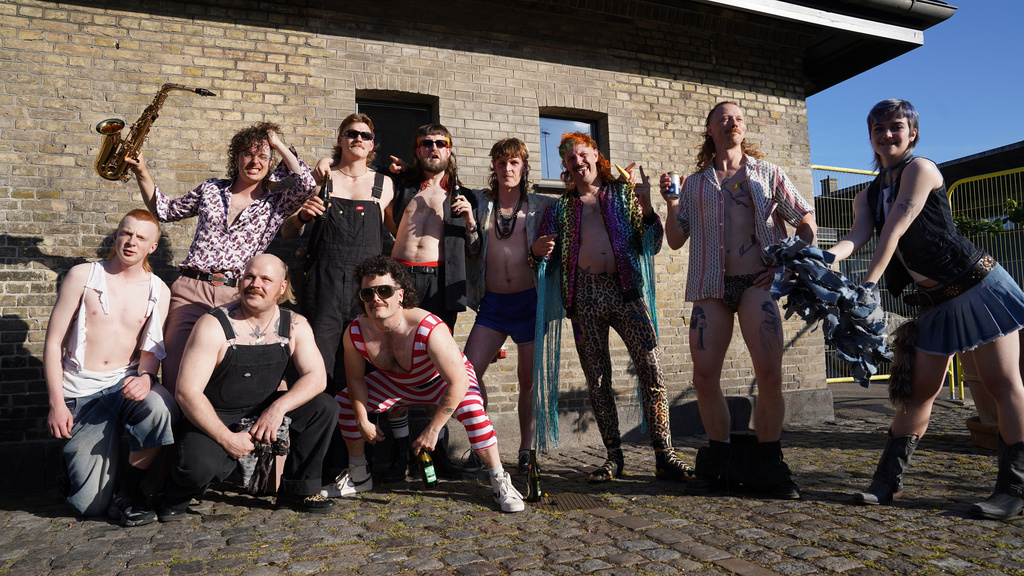 Competitors at Denmark's Mullet Championship in Copenhagen, Saturday, June 6, 2026. (AP Photo/James Brooks)