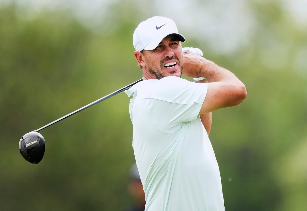 American Brooks Koepka hits his tee shot on the second hole during the Canadian Open in Caledon, Ontario, Thursday, June 11, 2026. (Nathan Denette/The Canadian Press via AP)