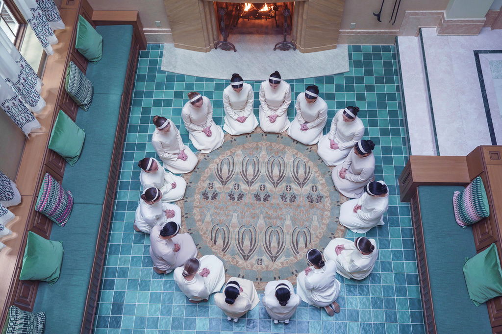 This image released by Disney shows a scene from "The Testaments." (Steve Wilkie/Disney via AP)