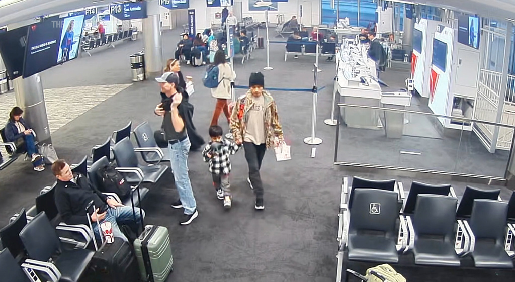 This image from video surveillance provided by MSP Airport Police Department shows Liam Conejo Ramos and Adrian Conejo Arias at the Minneapolis-St. Paul International Airport on Jan. 21, 2026. (MSP Airport Police Department via AP)