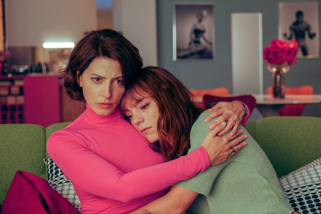 This image released by Sony Pictures Classics shows Bárbara Lennie, left, and Victoria Luengo in a scene from "Bitter Christmas." (Sony Pictures Classics via AP)